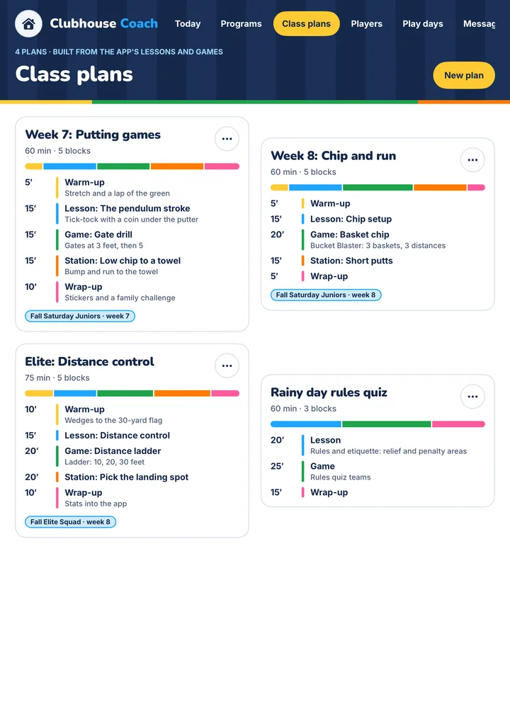 Class plans built from the app's lessons and games.